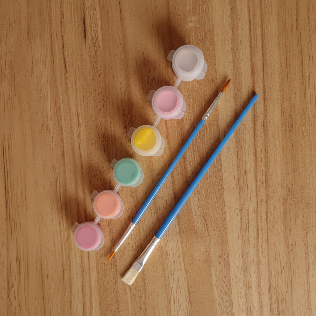 Add a paint brush and pots.